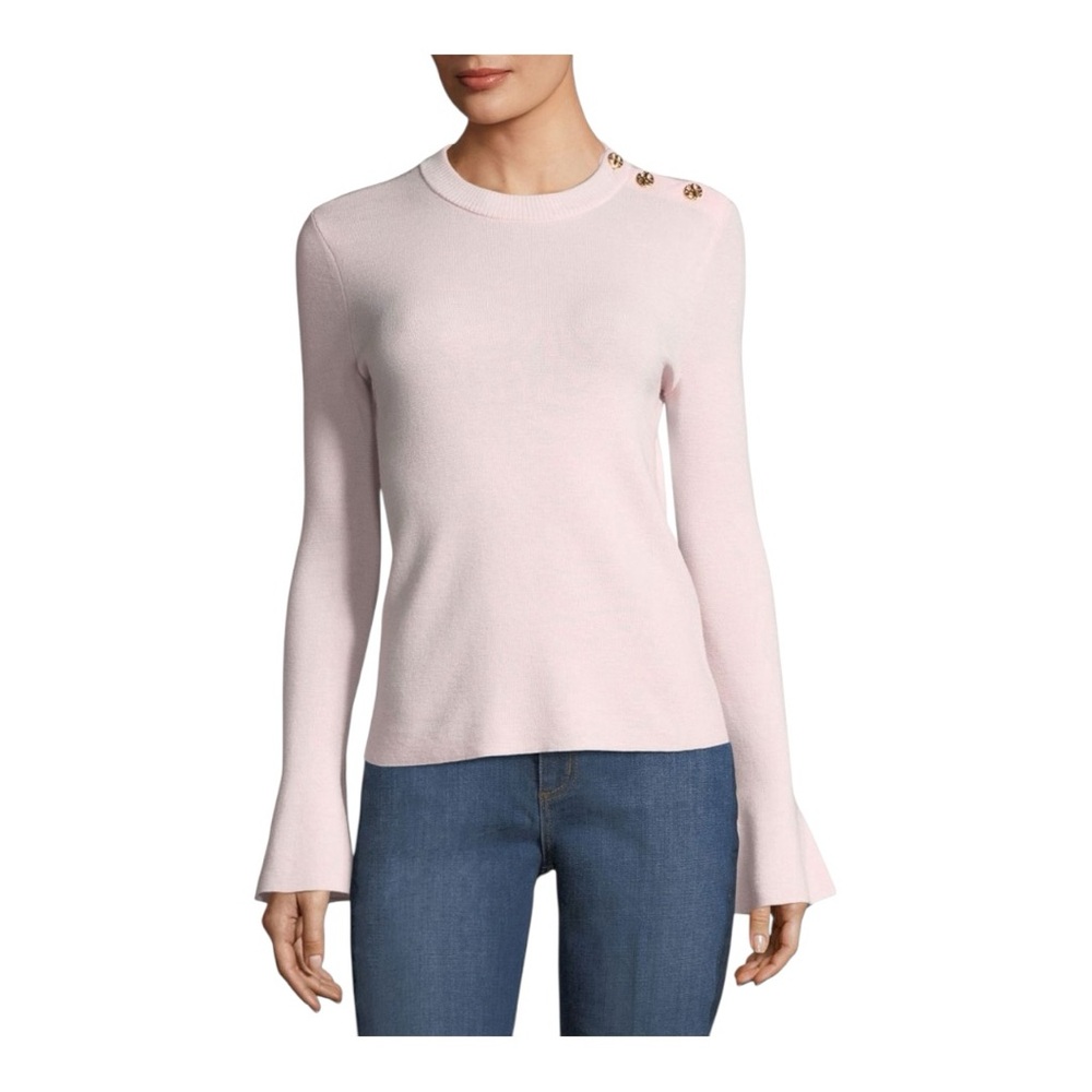 Tory Burch Bell Sleeve Merino Wool blend Sweater cream  XL
Cream color